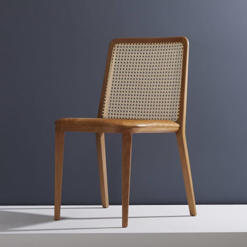 "Wing" CW1 . Nt Cane, Leather 20363 | Dining Chair in Chairs by SIMONINI