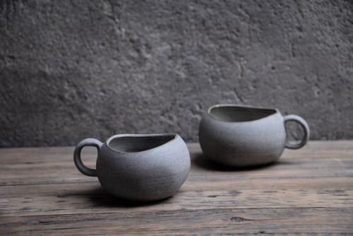 Mug with handle "Home" 400 ml- organic natural shape | Drinkware by Laima Ceramics