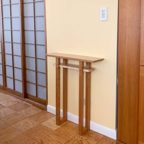 Modern Side Table- Narrow 7 Inch Table for Entryway | Tables by Mokuzai Furniture