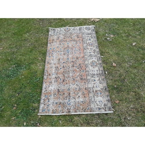 Front of Kitchen Sink Rug Hand Made Faded Mini Rug | Rugs by Vintage Pillows Store
