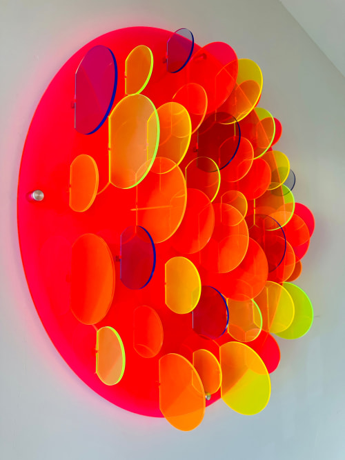 Parametric Bubbles 3D Wall Art Fluorescent Transparent Acryl | Wall Sculpture in Wall Hangings by uniQstiQ