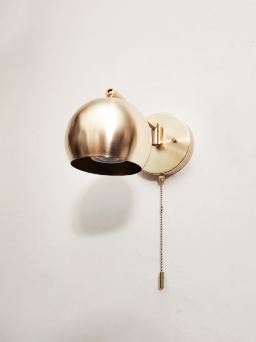 Pull Chain Directional, Wall Brass Sconce, Modern Light | Sconces by Retro Steam Works