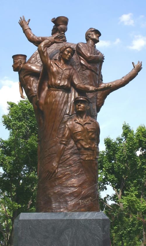 "The Ascent Of Heroism" Veterans Memorial | Public Sculptures by Paula Slater Sculpture | Grandview Cemetery Co in Altoona