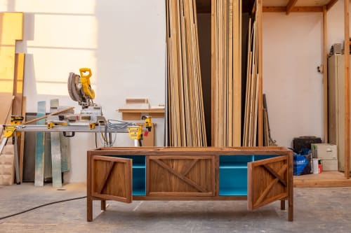Inside-Out Largo Sideboard Cabinet Cerulean Blue | Furniture by Sergio Mannino Studio