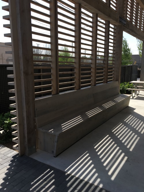 Long Resin Bench By Tina Frey Seen At Private Residence East