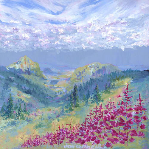 Giclée print of Fireweed on the Mountain | Prints by Jessica Marshall / Library of Marshall Arts
