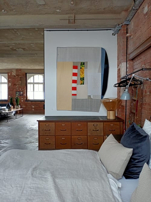 White | Flowers | Linen Quilt | Wall Hangings by DaWitt | Daniela Witt Studio in Leipzig