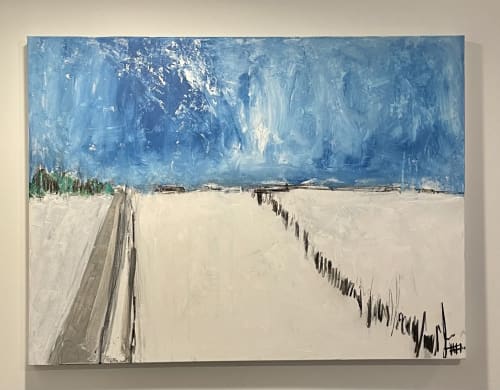 Churchtown Dairy in Winter | Oil And Acrylic Painting in Paintings by George Ayres
