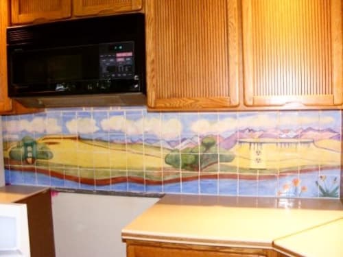 Rocky Mountain Front Kitchen Backsplash | Sculptures by Rachel Kaiser Art