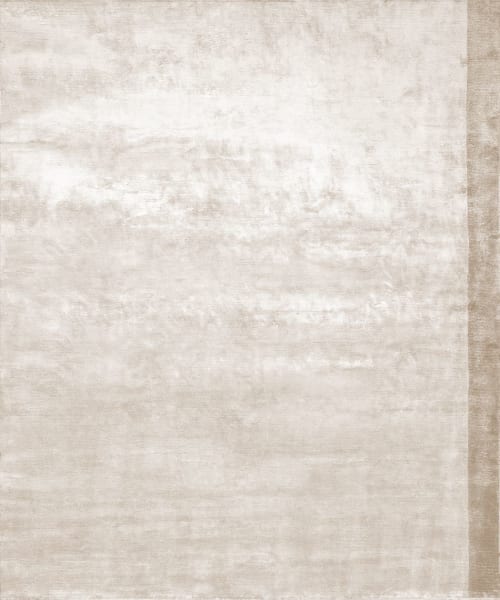 Rug Color Block Beige hand-knotted 100% bamboo silk | Area Rug in Rugs by Atelier Tapis Rouge