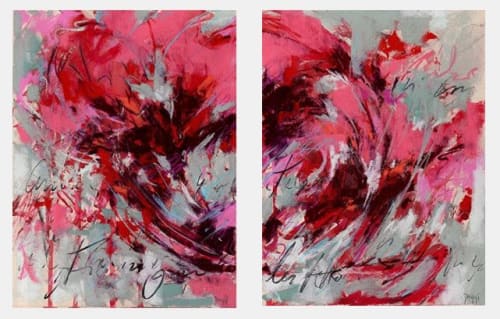Abstract Studies in Red I and II | Paintings by Daggi Wallace