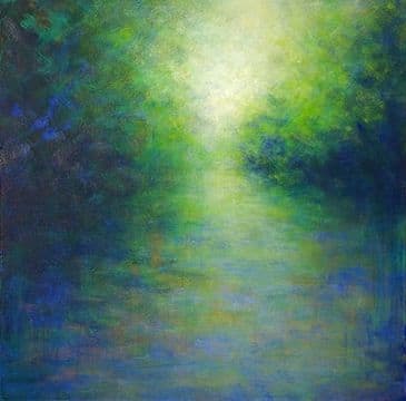 To the Light - landscape painting installed in the entry to a bedroom | Oil And Acrylic Painting in Paintings by Victoria Veedell