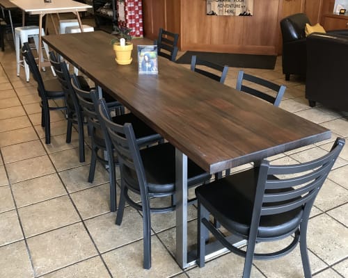 Fijian Mahogany Community Sharing Table | Tables by Beneath the Bark | Core Coffee in Gresham
