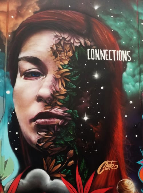 " Connections " | Street Murals by MATE artist | Beusselstraße in Berlin