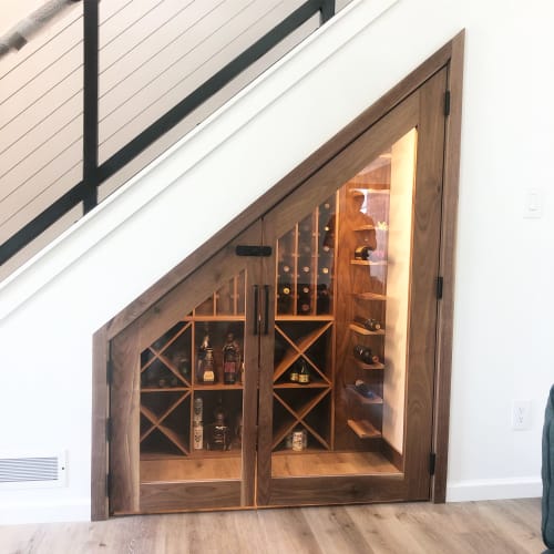 Custom Walnut Wine Cellar | Interior Design by Pax Woodworking