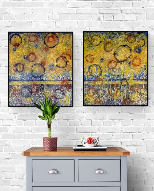 Spores #6 - Diptych | Mixed Media by Joanie Gagnon San Chirico Studio