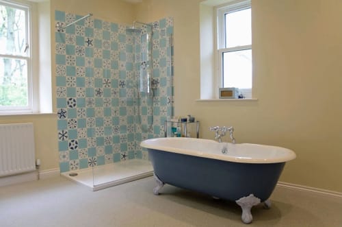 Turquoise Diatom tiles. | Tiles by Reptile Tiles | Lake District National Park in Penrith