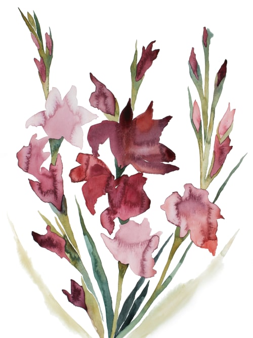 Gladiolus No. 2 : Original Watercolor Painting | Paintings by Elizabeth Becker