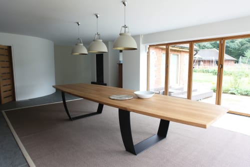 Bespoke oak/Steel dining table | Tables by Design by Timber