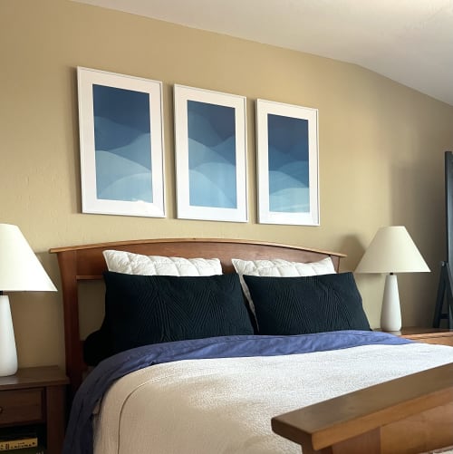 Desert Sunrise Triptych (3 FRAMED ORIGINALS total 28h x 51w) | Photography by Christine So