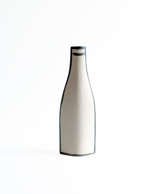 Ceramic Vase ‘Morandi Bouteille - Black’ | Vases & Vessels by INI CERAMIQUE