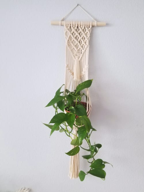 Modern Decorative Knotted Plant hanger- LAVANYA | Macrame Wall Hanging by YASHI DESIGNS