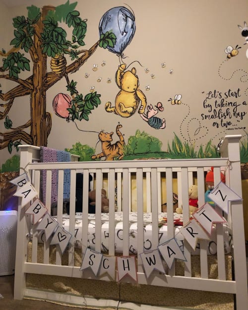 Greta's Pooh Corner Baby Mural | Murals by ShammyBuns Art (SBA)