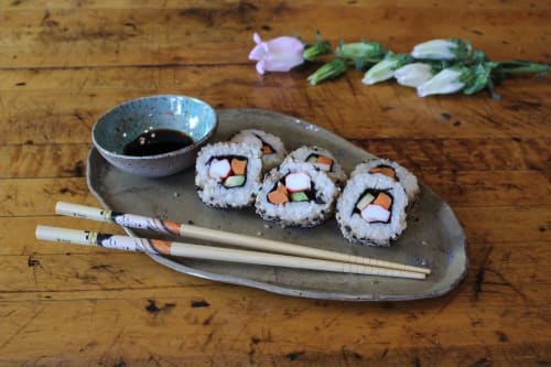 Abstract Sushi Plate | Ceramic Plates by Katie Troisi | The Goat Farm Arts Center in Atlanta