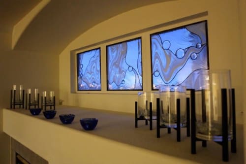 Private Residence Tryptich | Interior Design by Naomi's Art Glass