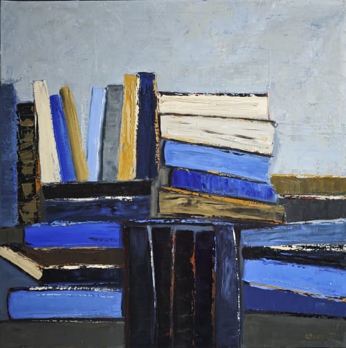 Le bleu des pages | Oil And Acrylic Painting in Paintings by Sophie DUMONT.
