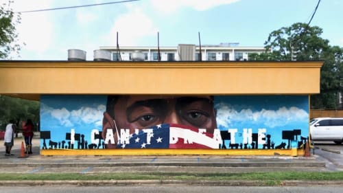 I can't breathe | Street Murals by Mathieu Jean Baptiste | The Breakfast Klub in Houston