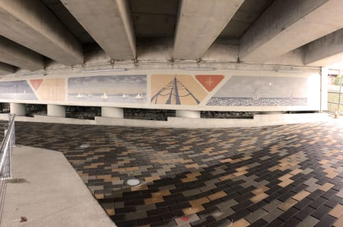 "Fulfillment" under Johnson St Bridge | Murals by Lydia Beauregard