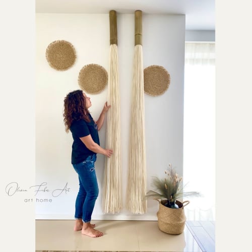 Single tassel hanging on the wall | Wall Hangings by Olivia Fiber Art