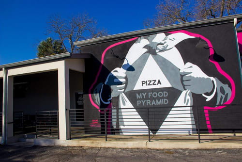 Gumby's Pizza Mural | Murals by Kristin Freeman | Gumby's Pizza in San Marcos
