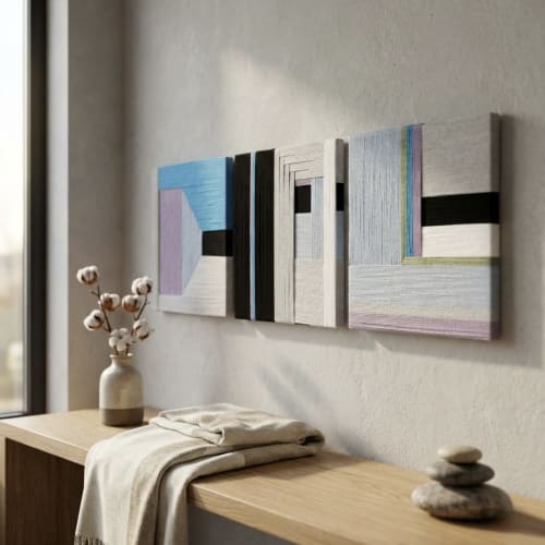 3 Pieces Tesxtil Wall Art Panels for Home Decor | Decorative Frame in Decorative Objects by Sarmal Design