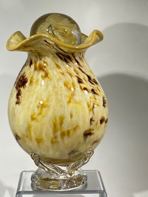 "Wood" ~ Blown Glass Urn | Vases & Vessels by White Elk's Visions in Glass - Marty White Elk Holmes