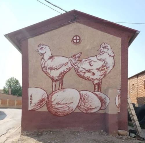 The fat eggs of my chickens | Murals by LaRa Gombau