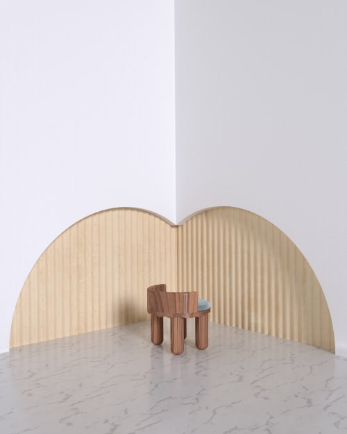 SOLID WALNUT WITH VELVET SEAT LOUNGE CHAIR NAMI | Chairs by HACHI COLLECTIONS