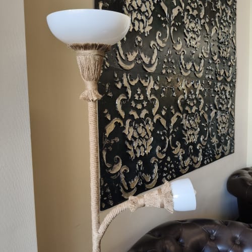 Vintage Lighting Rustic Floor Lamp with Two Lights Handmade | Lamps by Magdyss Boutique