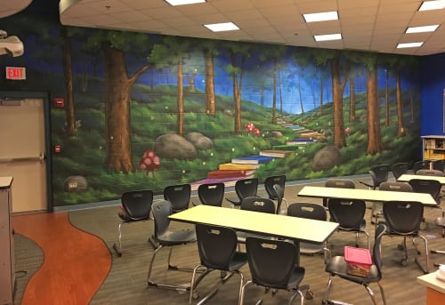 Path to Enlightenment | Murals by Crayons Gone Wild . Ken Markiewicz | Copeland Manor Elementary School in Libertyville