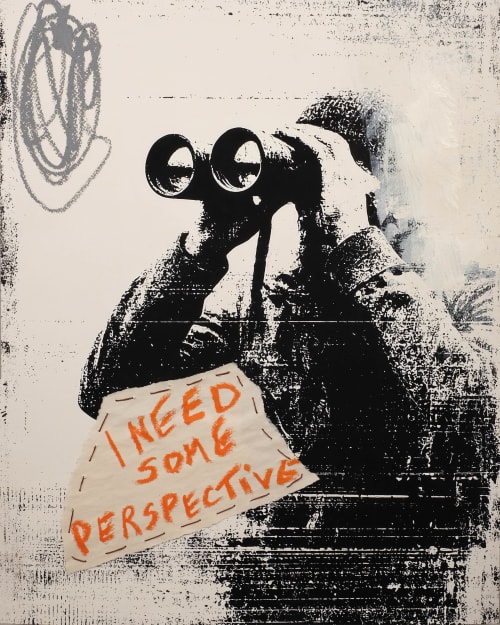 I Need Some Perspective- Men's Mixed Media on Paper | Mixed Media by Michele S