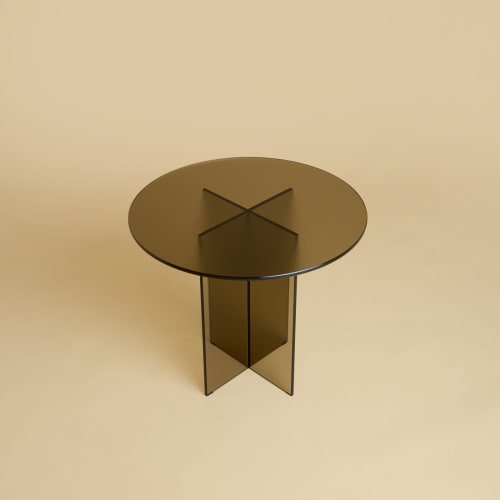 Bronzed Glass Side Table - AMAMI by Lebanto | Tables by Lebanto