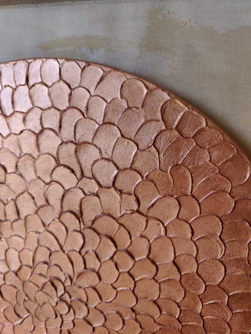 Copper Round Wall Art | Oil And Acrylic Painting in Paintings by Berezart