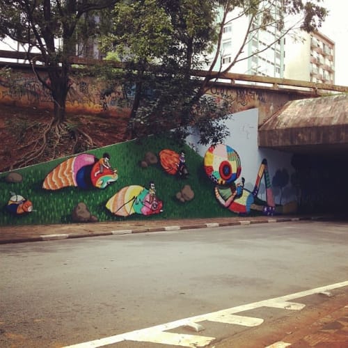 “Rebouças Tunnel” Mural | Street Murals by Tinho