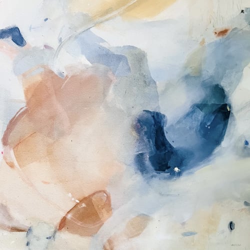 Blue and Terracota Abstract painting on stretched Canvas | Oil And Acrylic Painting in Paintings by Arohika Verma