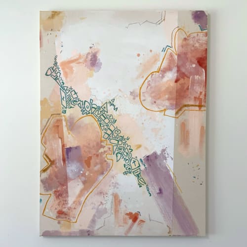 What on God's green earth? - 30" x 40" - Acrylic and mixed m | Mixed Media in Paintings by Jen Sanders Art