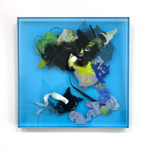 Falling Towards the Sky (18 x 18") | Oil And Acrylic Painting in Paintings by Calina Hiriza