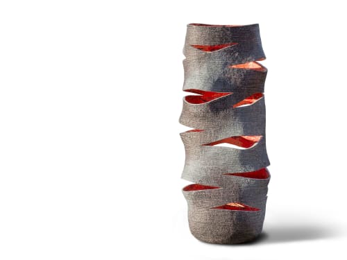 Sculptural Decorative High Vase | Vases & Vessels by Donatas Žukauskas