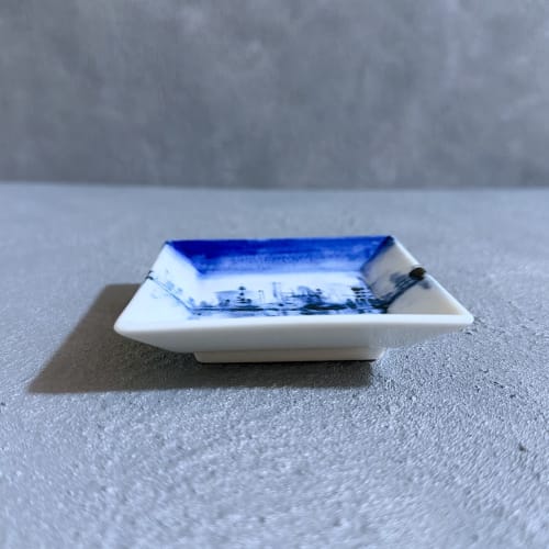 Small Square Plate | blue-and-white Dish | In Between | Ceramic Plates by Hideyo