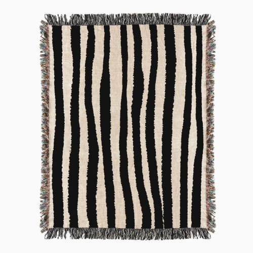 Striped woven throw blanket. 03 | Linens & Bedding by forn Studio by Anna Pepe